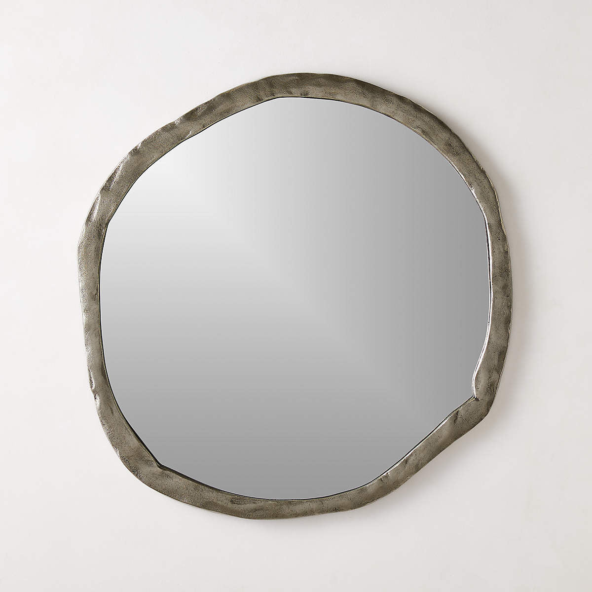 Metal Frame Round Wall Mirror - Oversized Circle Mirror with Distressed Black Frame - Handmade Wall Mirror, Bathroom-Safe Design for Bedroom, Living Room, and Bathroom