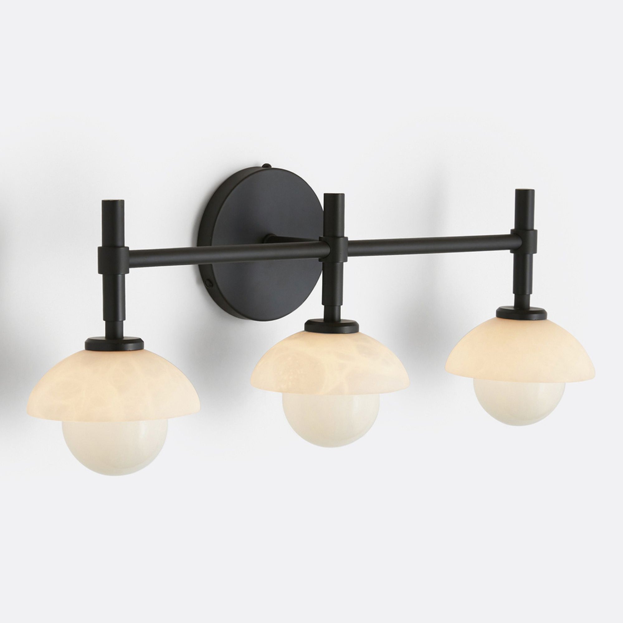 Opulent Glow Hand-Carved Alabaster Bathroom Sconce with Opal Shades - Elegant Light Fixture for Bedrooms, Bathrooms, and Living Rooms