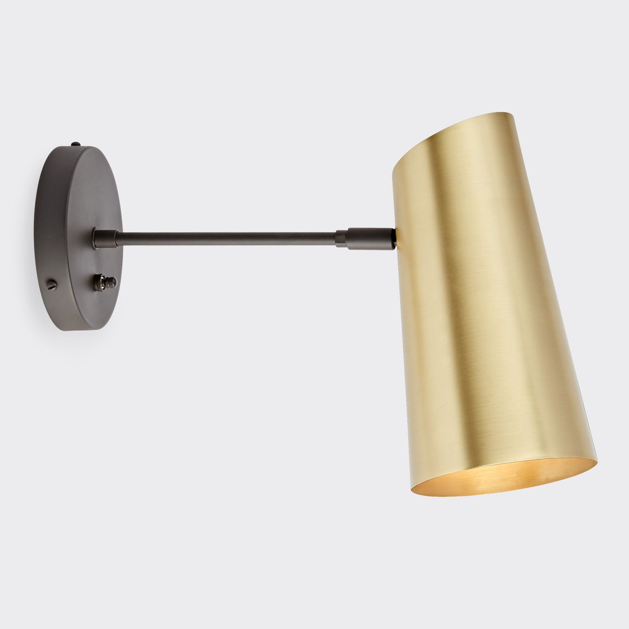 Metal Medium Streamline Glow Sconce - Articulating Brass Wall Lights for Living Room
