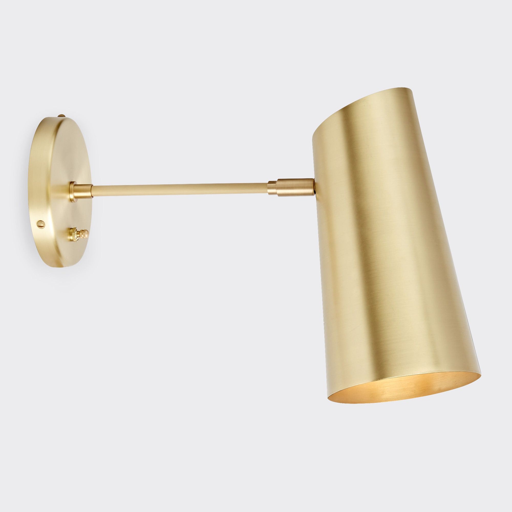 Metal Medium Streamline Glow Sconce - Articulating Brass Wall Lights for Living Room