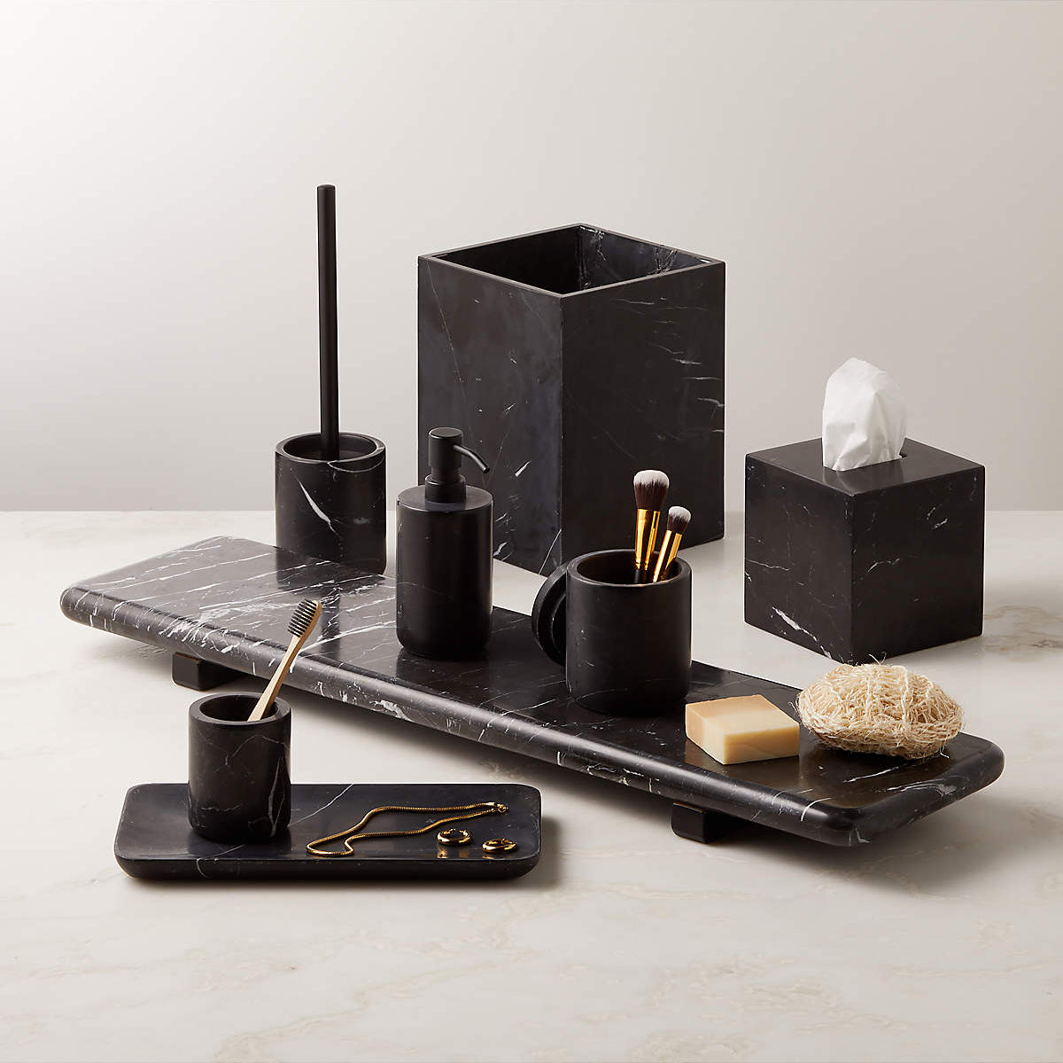 Black Marble Bath Accessories