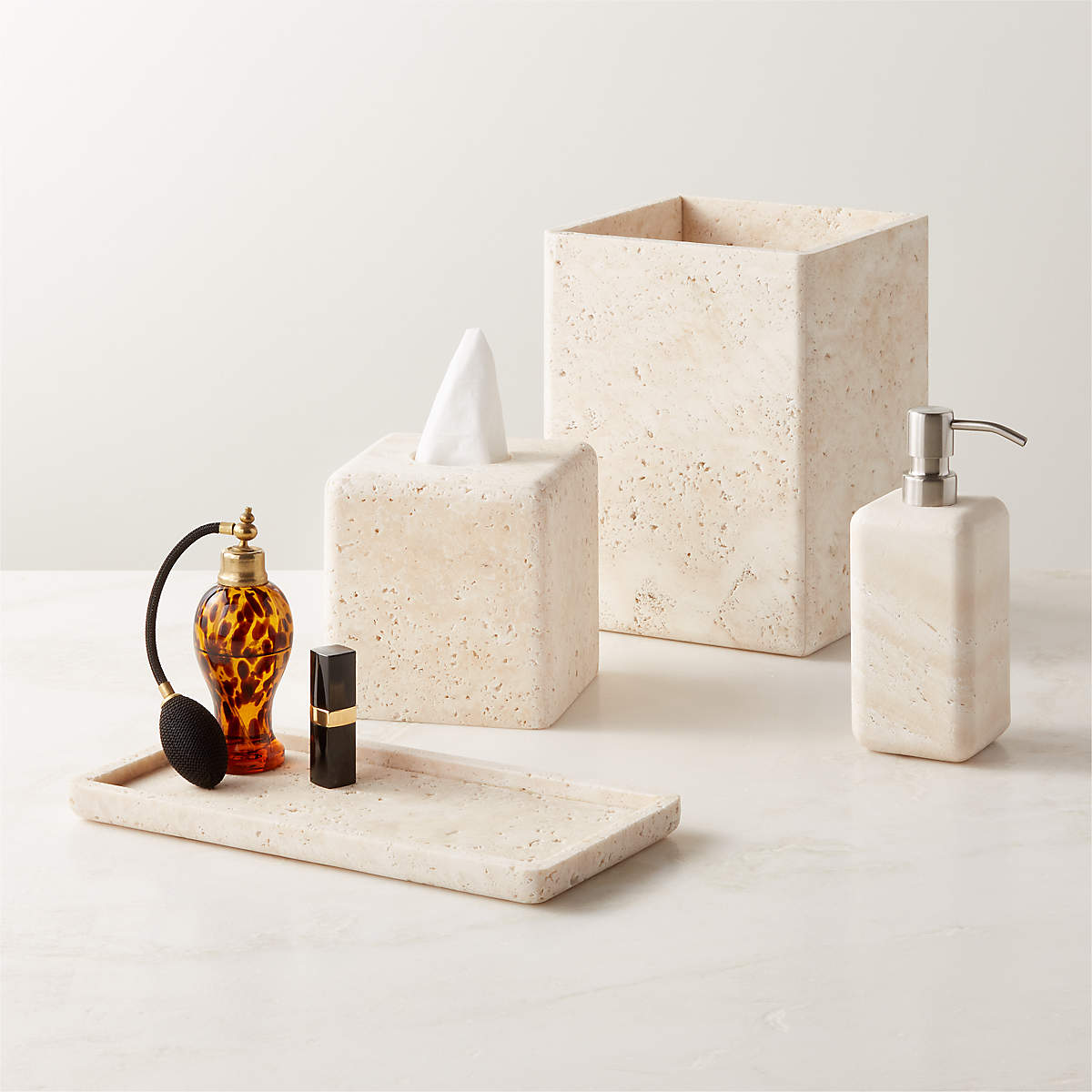 Travertine Bath Accessories