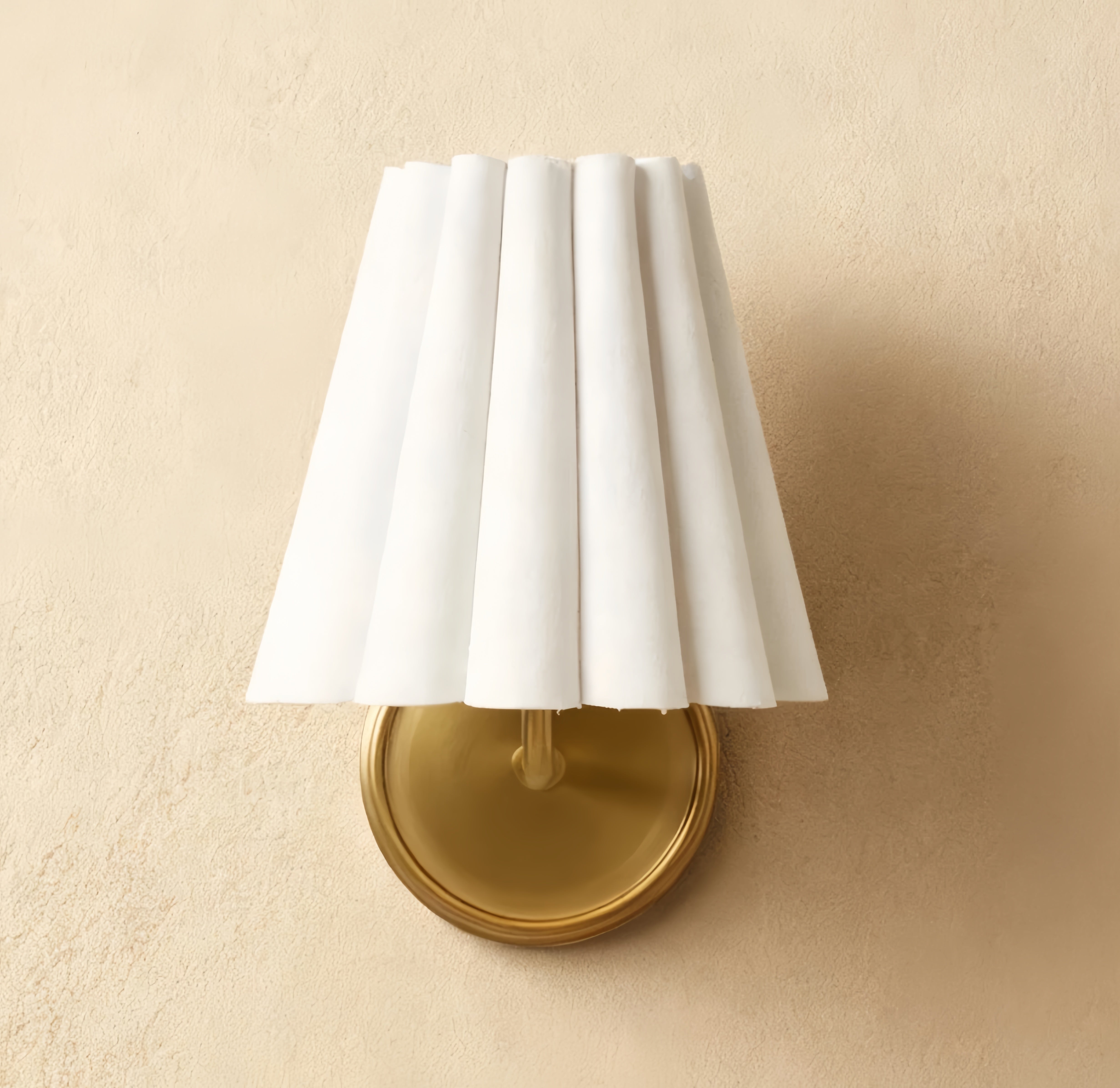 Vintage Wall Sconce with White Linen Shade, Mid-Century Wall Lighting Fixture with Dimmable Design, Hardwired Wall Mounted Light for Bedroom, Living Room, Hallway, Kitchen