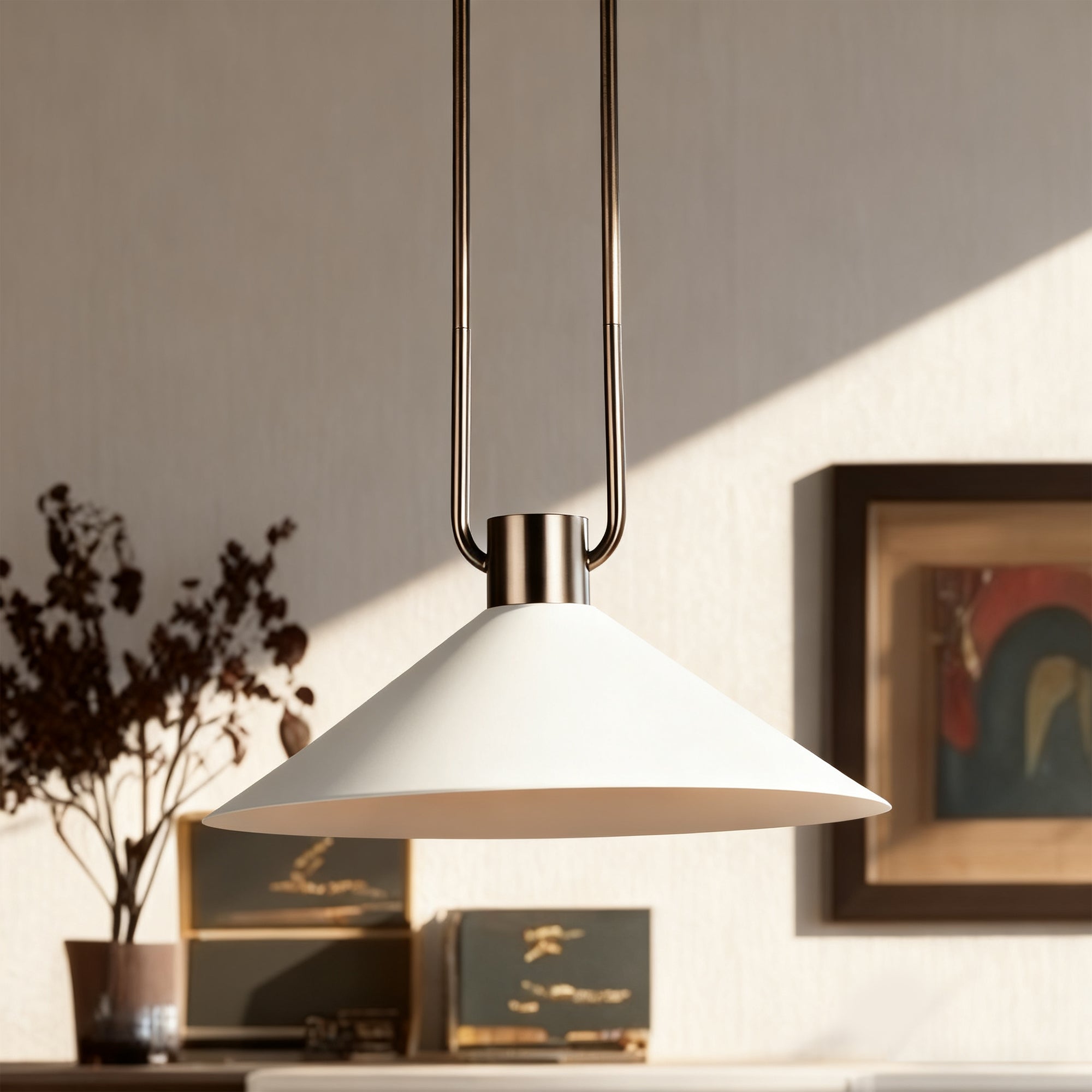 Industrial Pendant Light Over Kitchen Island, Adjustable Hanging Light Fixture with Conical Lampshade, Modern Ceiling Lighting for Dining Room, Bathroom, Restaurant, Bar