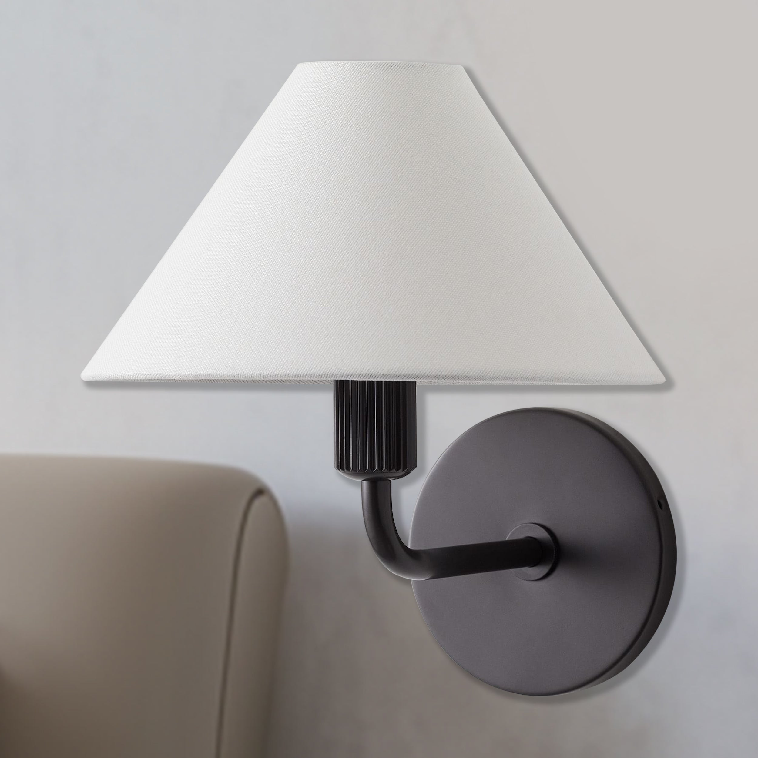 Elegant Linen Glow Sconce - Architectural Design Tapered Shade Wall Sconce for Bedroom and Living Room - A Statement Piece of Elegance and Sophistication