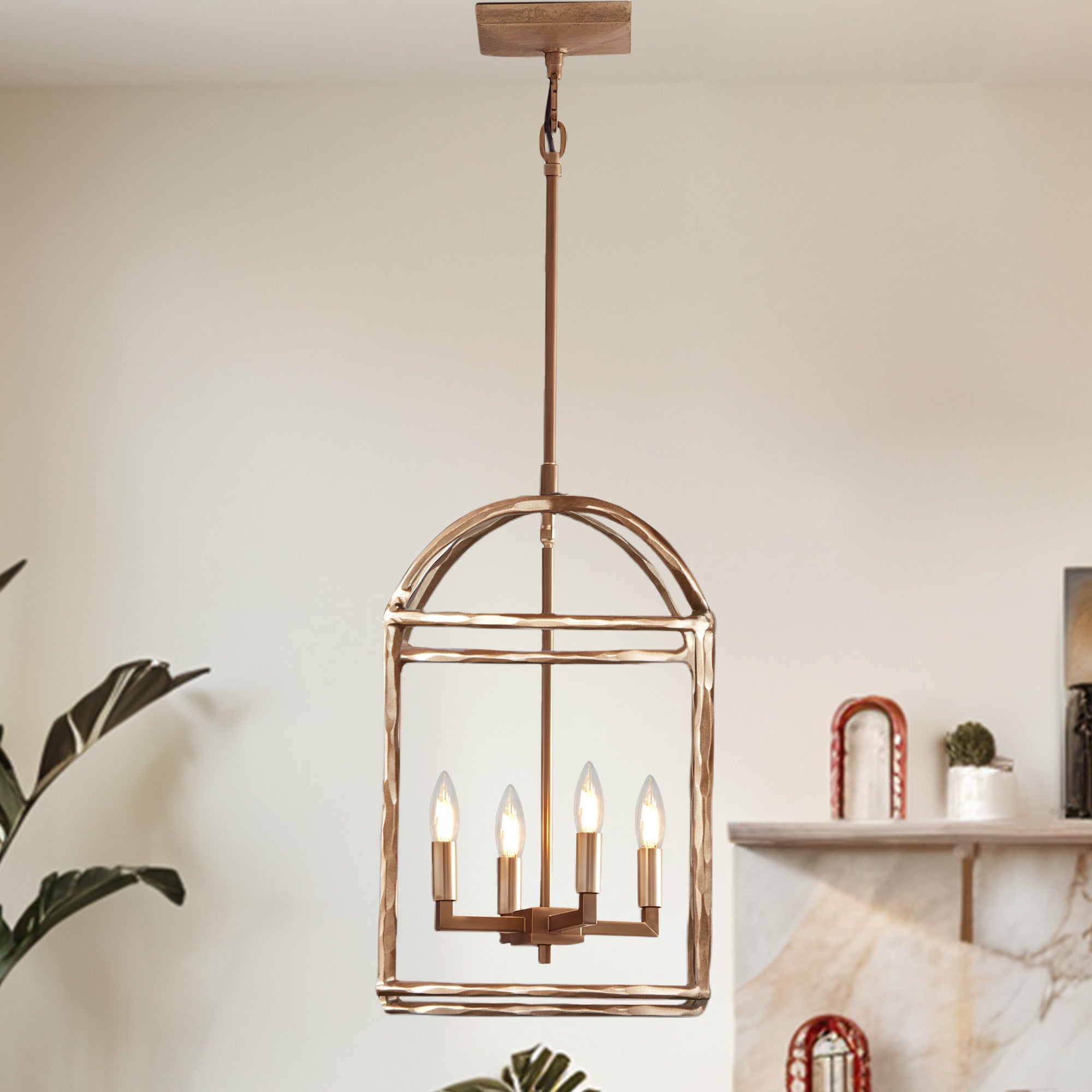 Modern Industrial Forged-Iron Pendant Light - Adjustable Height Hanging Light Fixtures, Suitable for Dining Room And Living Room