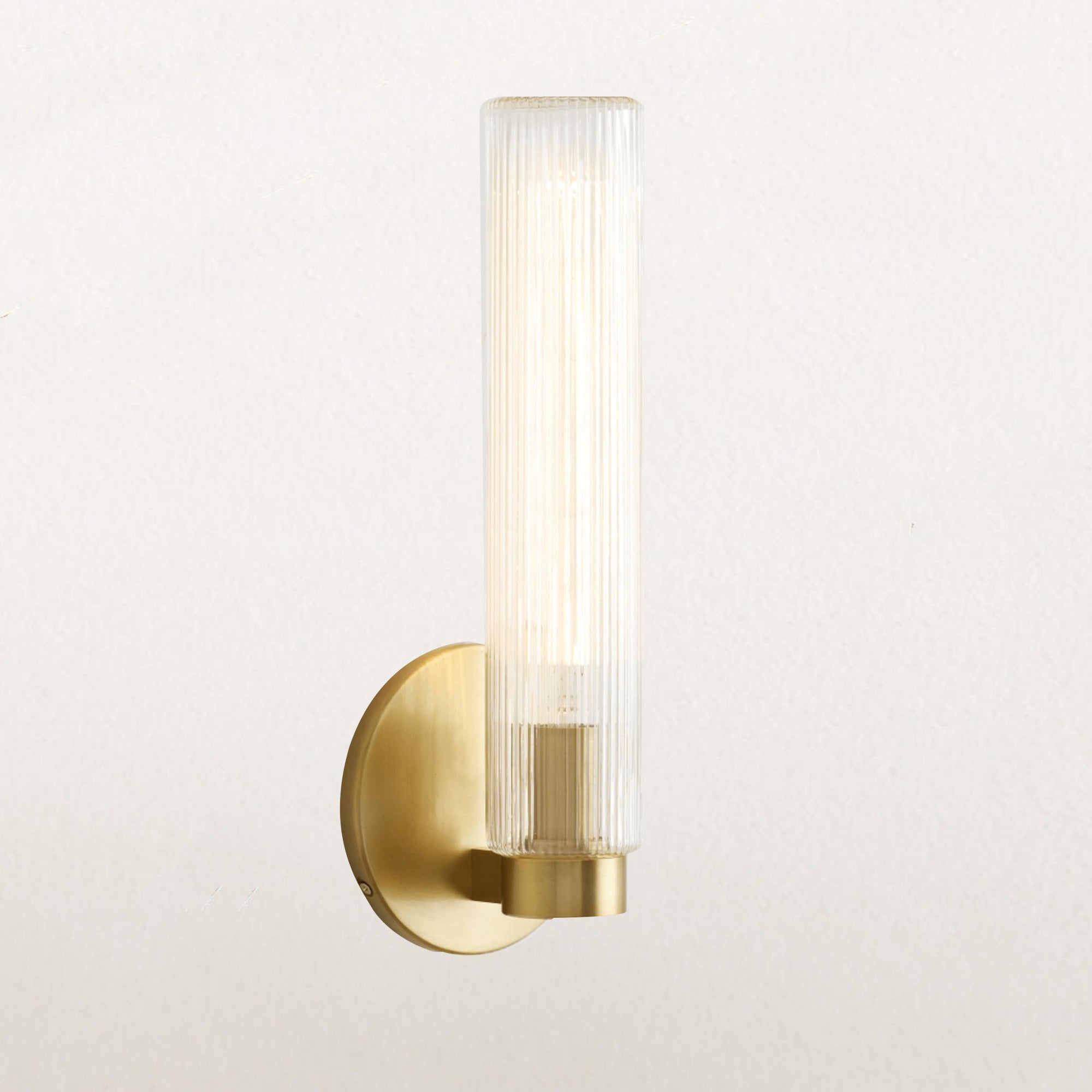 Radiant Fluted Glow Sconce - Elegant Bathroom Wall Lights with Fluted Glass Shade