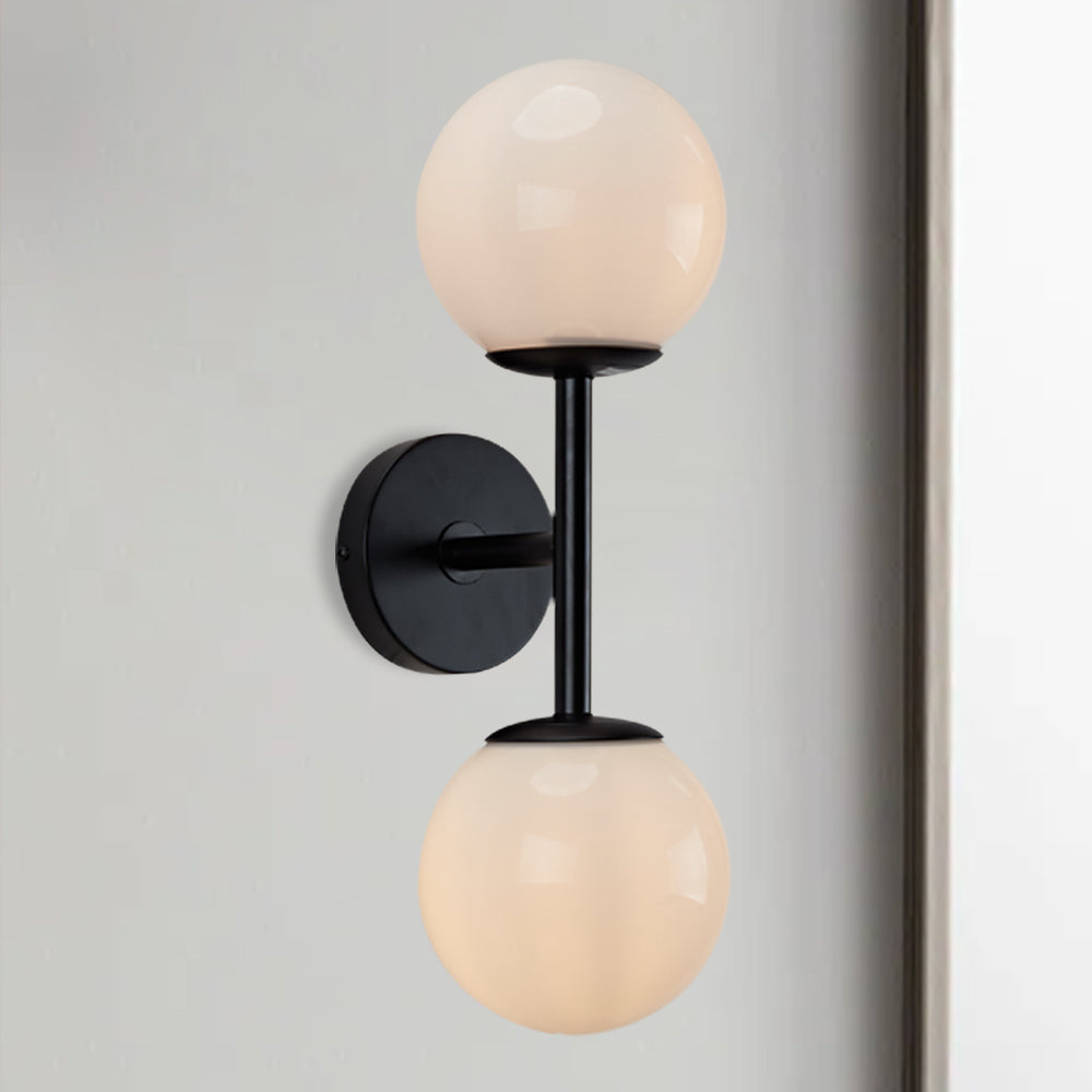 Fiberglass Glow Double Wall Sconce: Cast Fiberglass with White Textured Finish and Pewter/Gold Accents for Kitchen, Bathroom, Outdoor