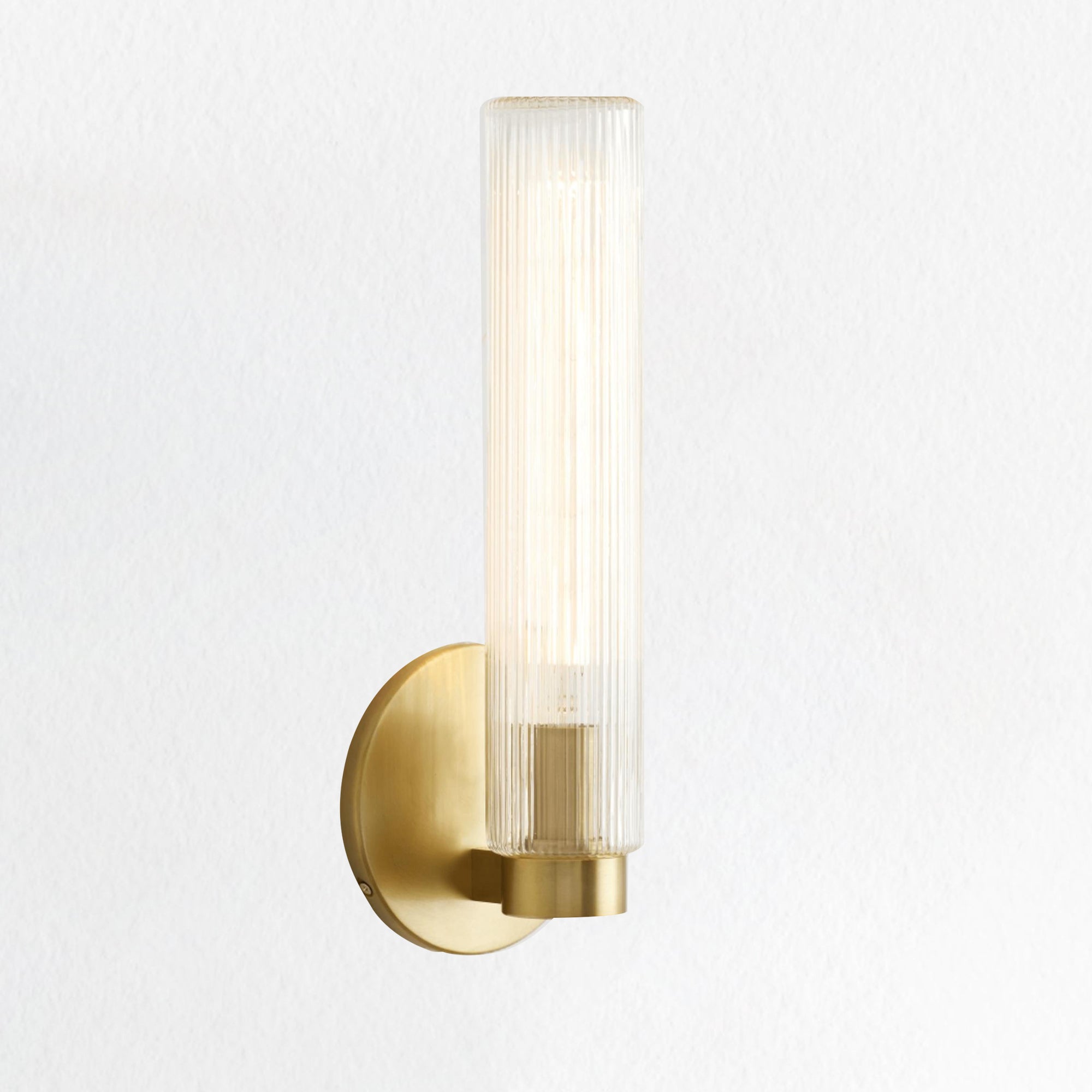 Fluted Glass Indoor/Outdoor Sconce 3"