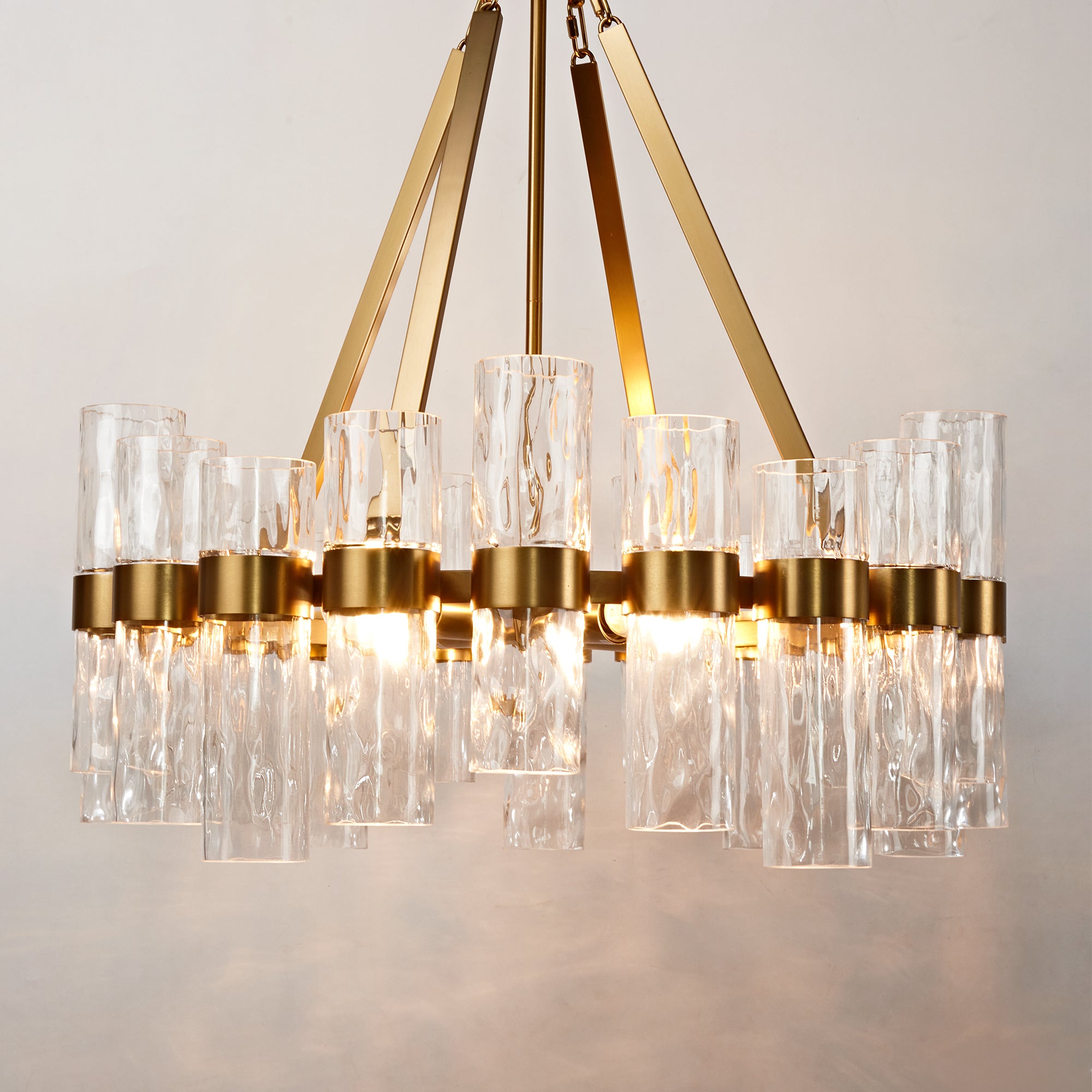 Penni Recycled Glass Chandelier - Elegant Art Deco Lighting Fixture - Perfect for Living Room Chandelier and Hanging Light Fixture