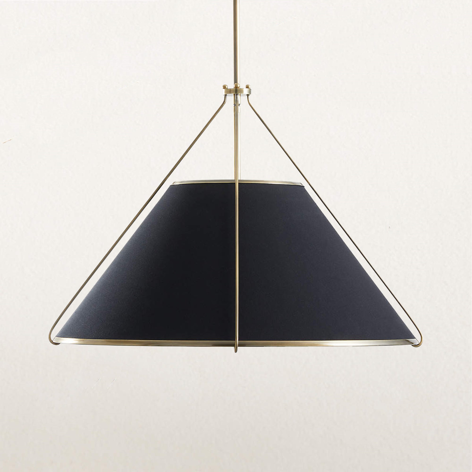Art Deco Pendant Light with Conical Linen Shade, Industrial Hanging Lighting Fixture over Kitchen Island, Unique Ceiling Light for Dining Room, Breakfast Nook, Sink Bar, Hallway