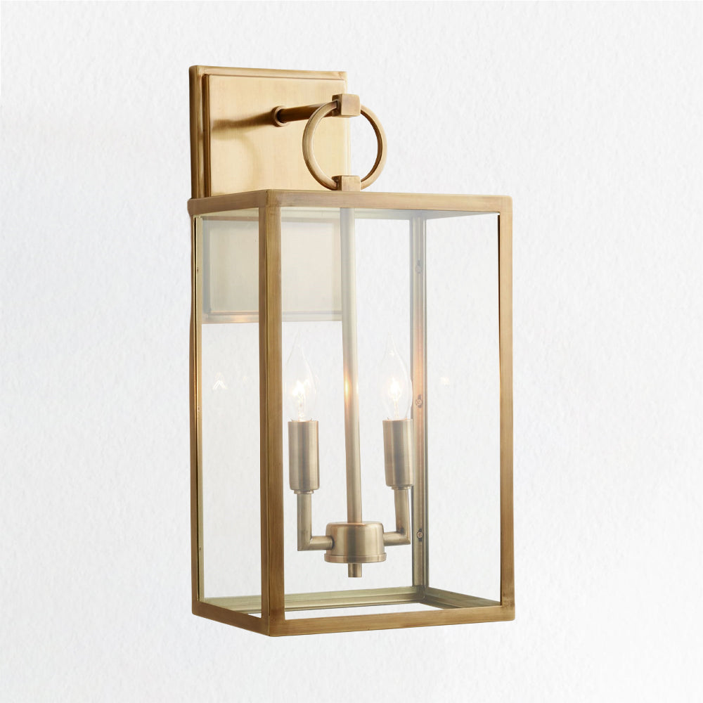Outdoor Glass & Iron Sconce, Manor Outdoor Glass & Iron Sconce