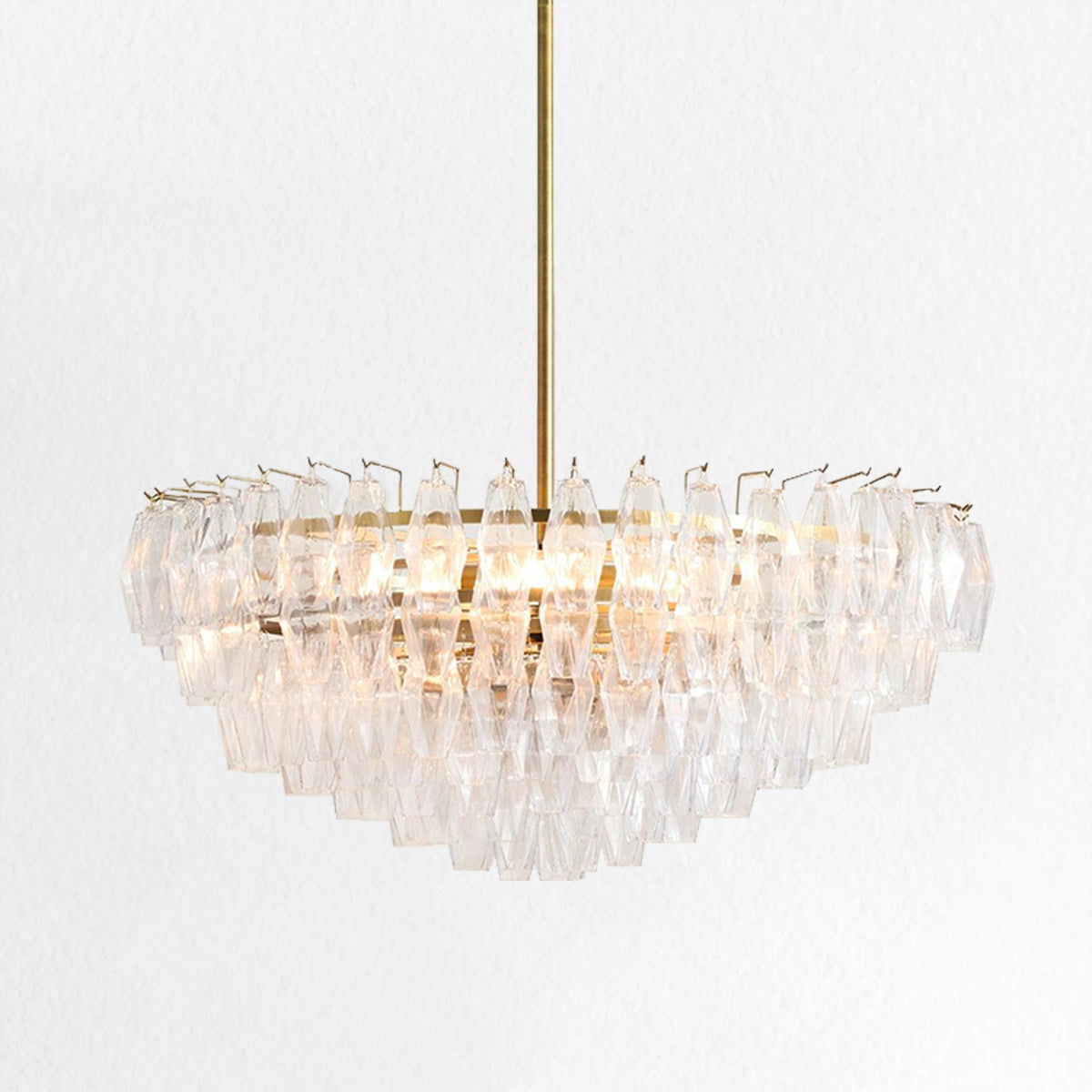 Crystal Elegance Chandelier with Fluted Accents - Exquisite Craftsmanship, Solid Crystal Design, Modern Fluted Details, Perfect for Dining Room Light Fitting and Dining Area Light Fixtures