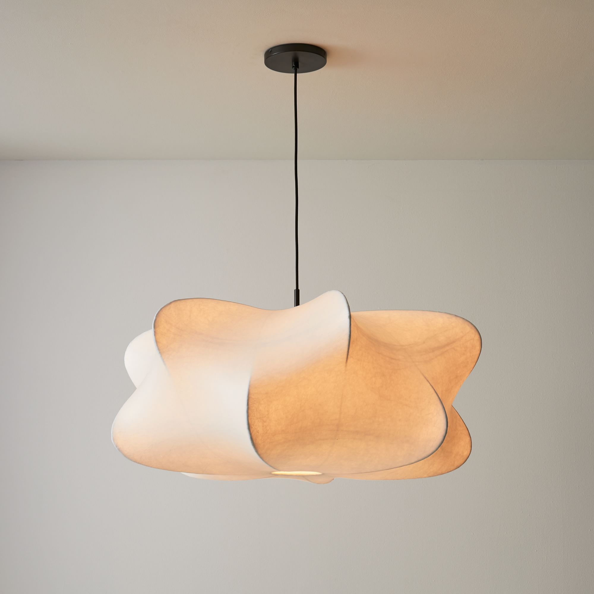 Cocoon-Inspired Pendant with Adjustable Hanging Height and Warm Ambient Light - E26 Socket with Durable Polymer Shade for Bedrooms, Living Rooms, and Dining Rooms