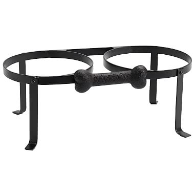 Bone Pet Bowl Stand - Elevated Pet Bowls, Cast Iron Dog Food Stand, Versatile Pet Feeding Station & Dog and Cat Bowl Holder