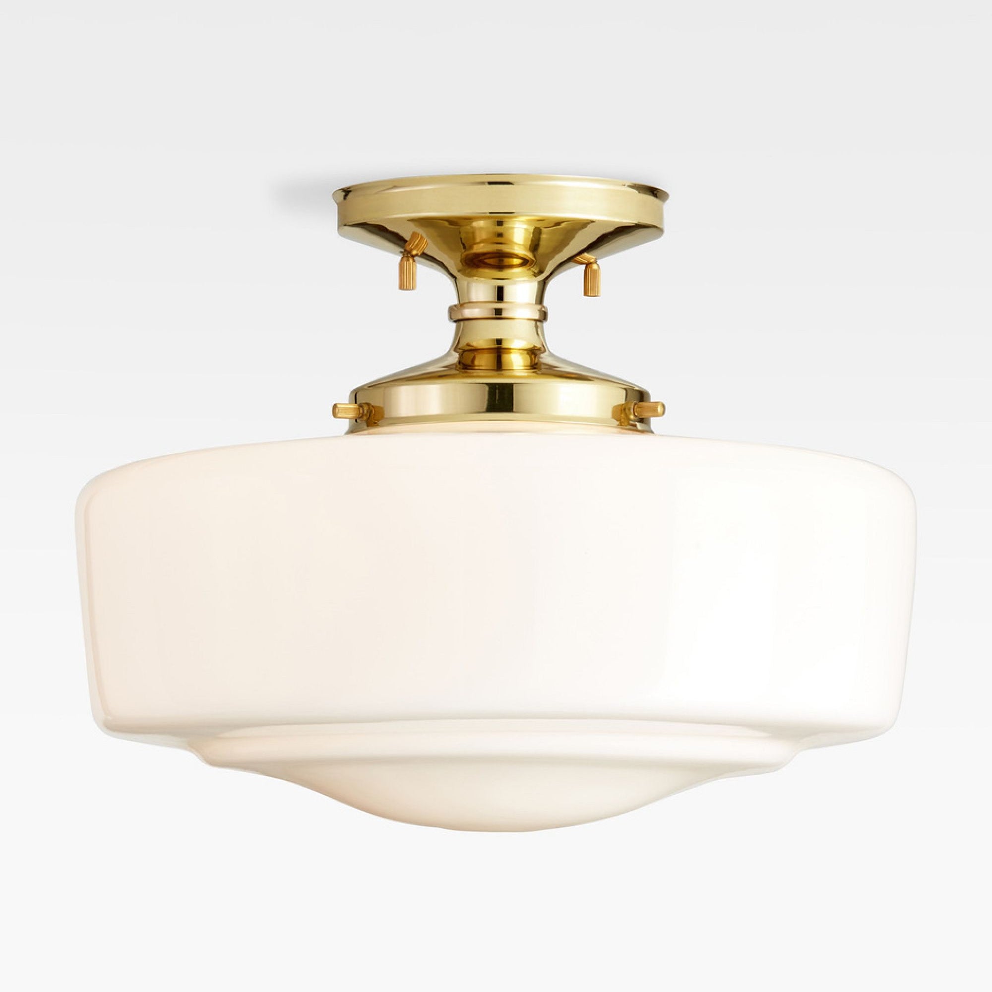 Timeless Design Schoolhouse Flush Mount Light - Customizable Energy-Efficient Fixture with Solid Brass Components - Perfect for Dining Room and Living Spaces