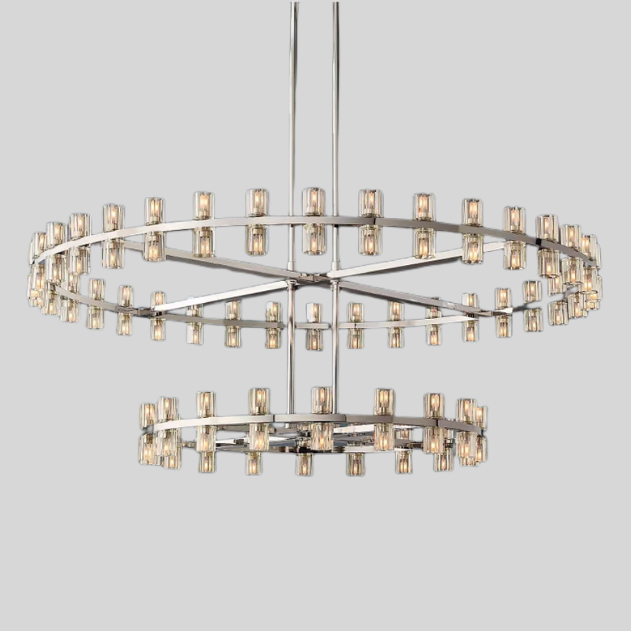 Wine Cup LED Round Two-tier Chandelier 60"
