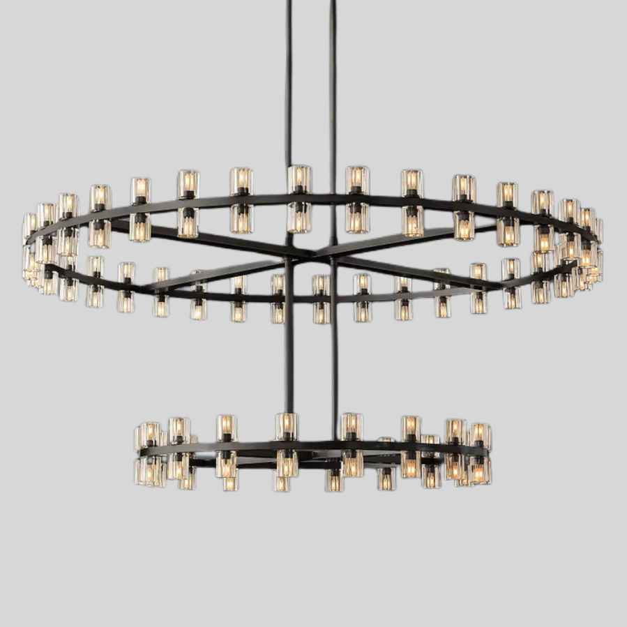 Theresa Crystal Modern Chandelier - Maria Theresa Design with Clear Crystal and Precision Cut K9 Crystal - Stylish Hanging Light Fixture Perfect for Your Living Room